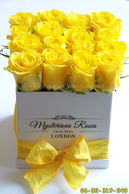 Sárga rózsa box 1. (16 szál) - Apropó Virágbolt Debrecen Sárga rózsa box 1. (16 szál) - Apropó Virágbolt Debrecen